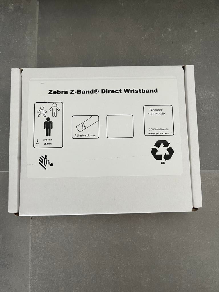 Zebra Z-Band Direct Wristband adult, polsband, cartridge, Ophalen of Verzenden, Nieuw, Cartridge