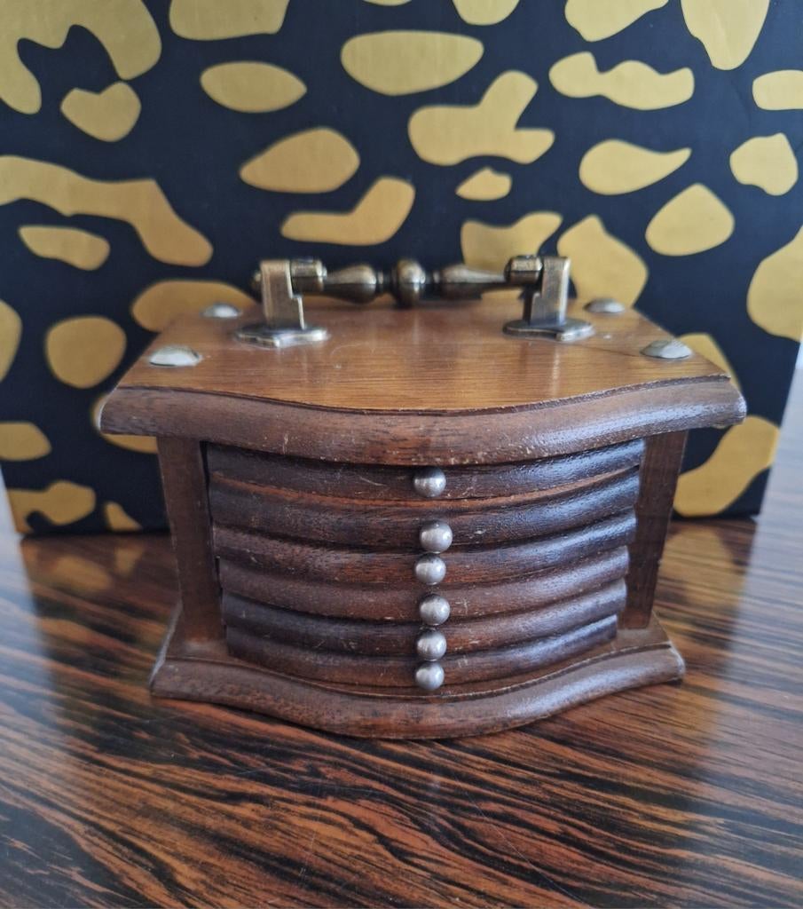 Vintage houten onderzetters kurk, Huis en Inrichting, Woonaccessoires | Onderzetters, Ophalen of Verzenden, Zo goed als nieuw