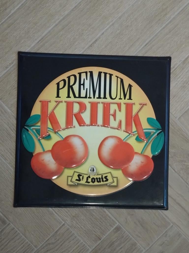 Premium kriek St-Louis reclamebord, Verzamelen, Ophalen