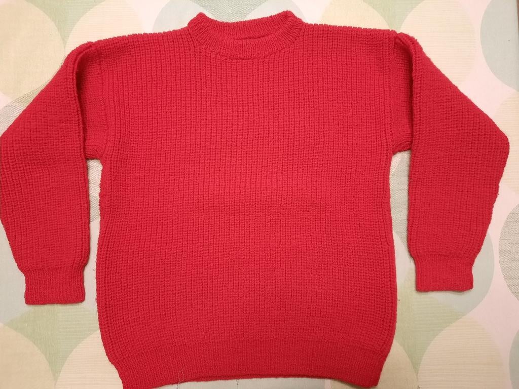 Pull rouge chaud tricoté à la main, Enlèvement ou Envoi, Comme neuf