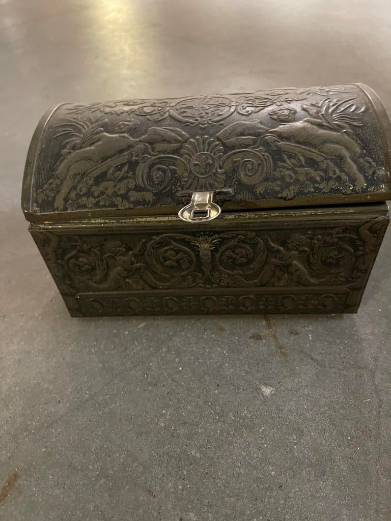 Oude   metalen snoepdoos - jaren 50, Enlèvement, Utilisé