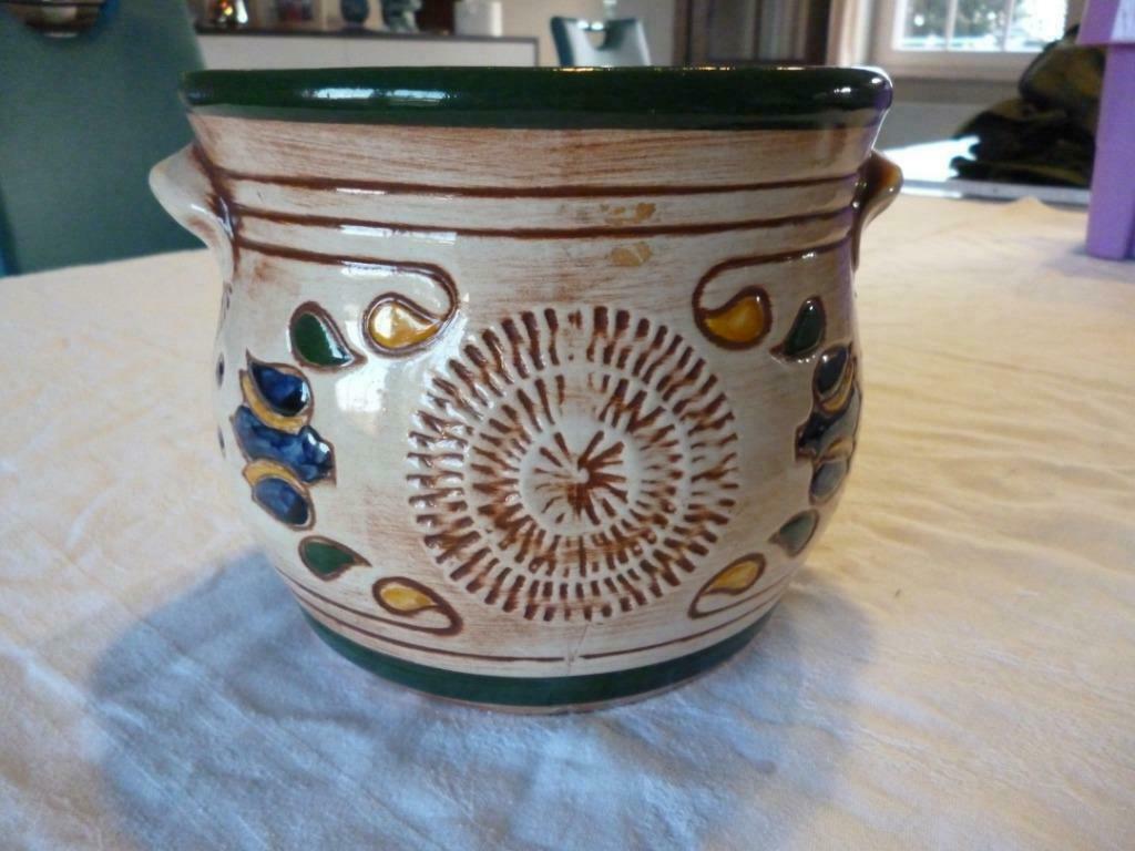 Vintage bloempot in keramiek BAY West-Germany deco, Tuin en Terras, Bloempotten, Ophalen of Verzenden