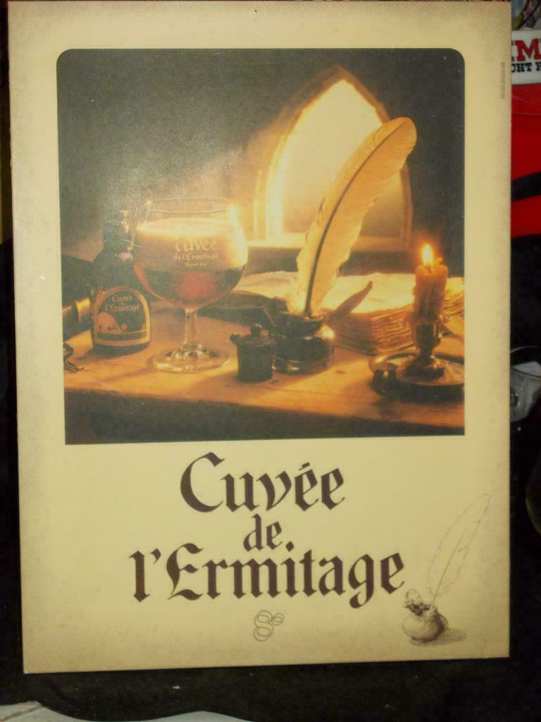 Beersign.Reclame In Karton.Cuvee De L'Ermitage, Ophalen of Verzenden, Gebruikt, Reclamebord