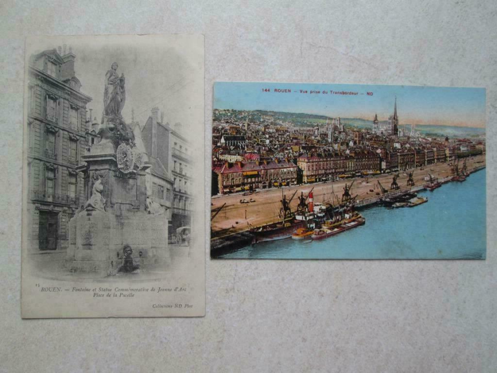 2 oude postkaarten Van Rouen, Verzenden