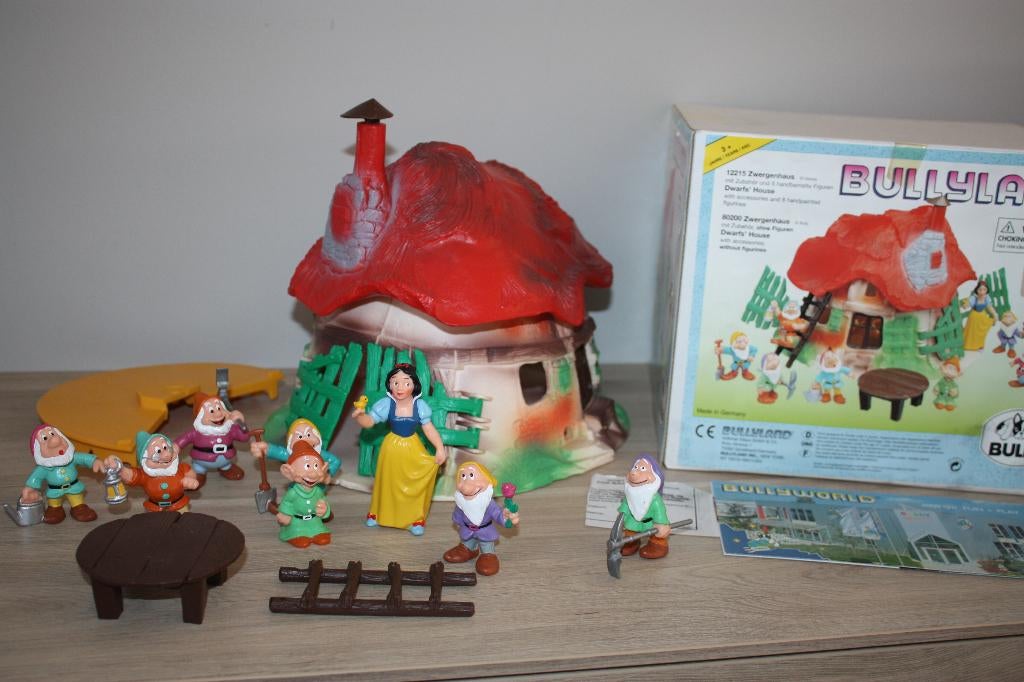 Complete set dwergenhuis Disney , Bully sneeuwwitje, dwergen, Ophalen of Verzenden, Sneeuwwitje of Doornroosje, Zo goed als nieuw