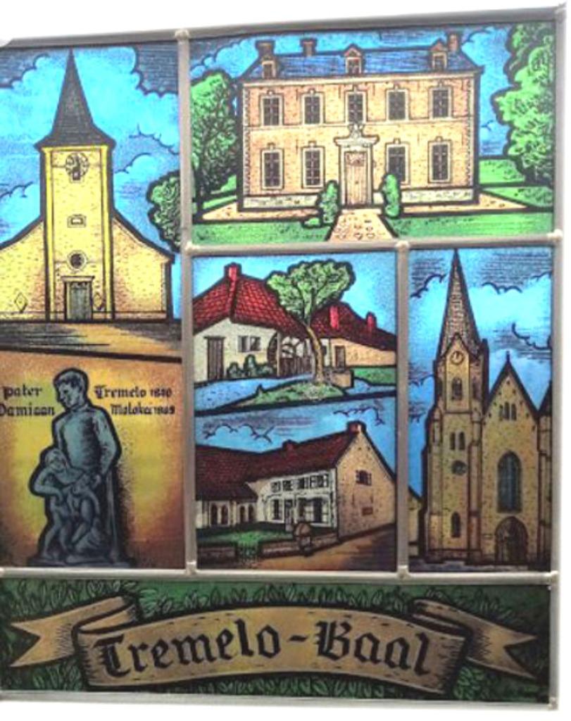 Glasraam in lood - TREMELO-BAAL - L Holvoet - 1982. Volledig, Ophalen of Verzenden