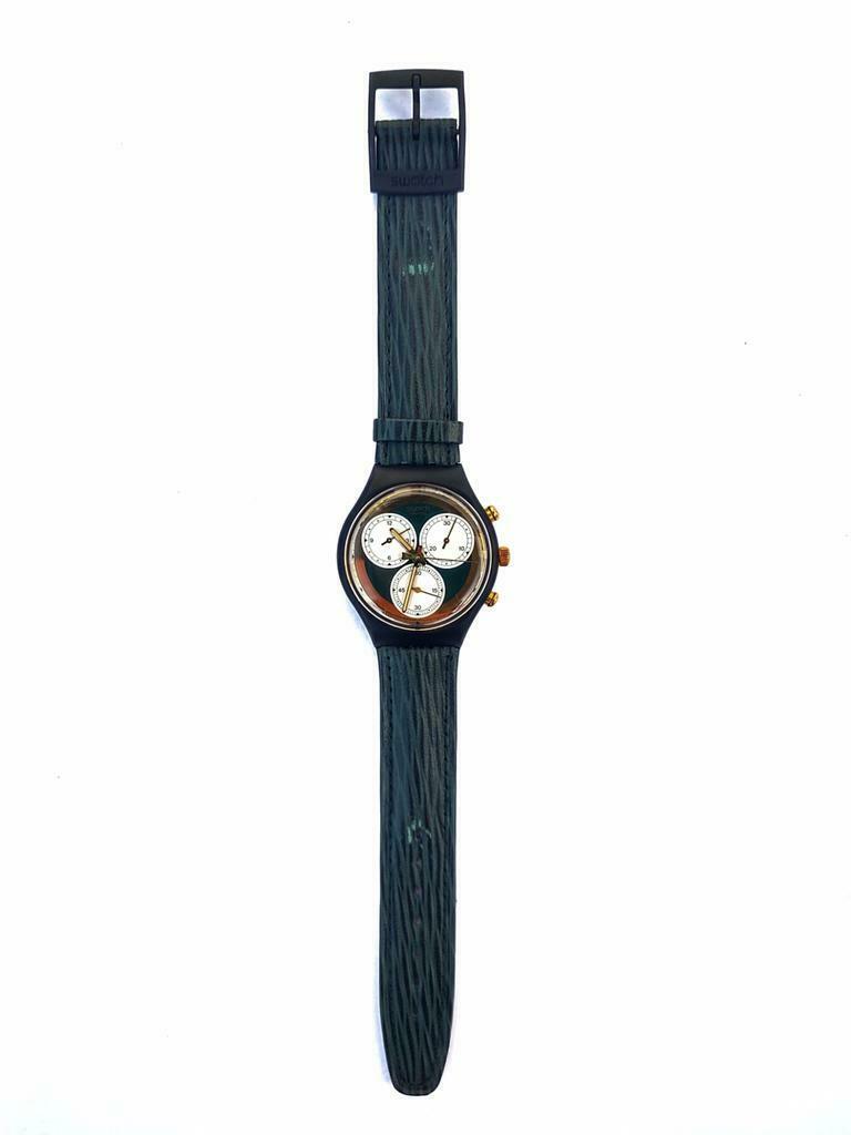 Swatch Rollerball SCB107 Chrono leather 1991, Comme neuf, Swatch