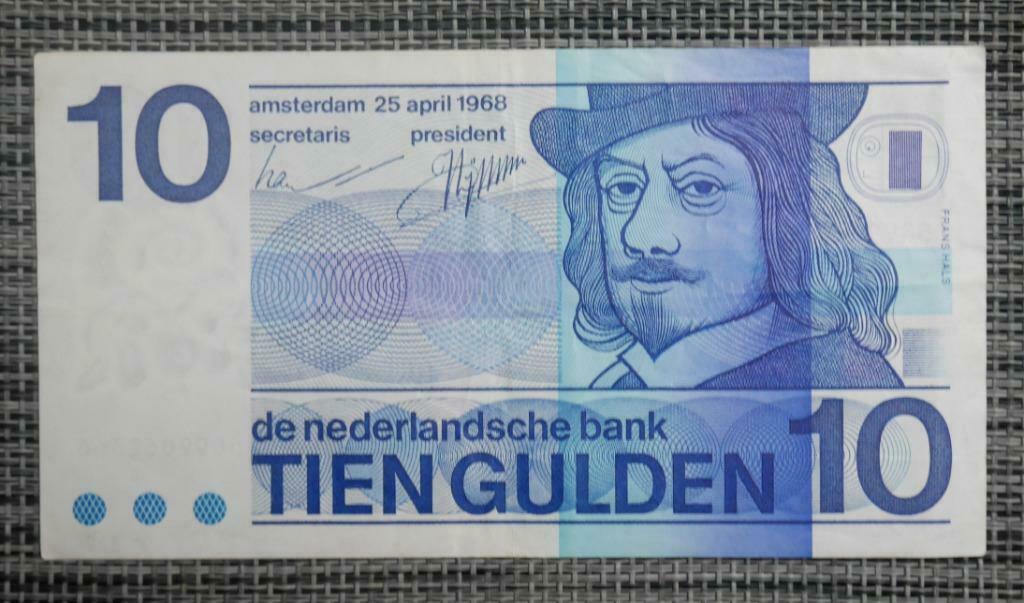 Bankbiljet 10 Gulden Nederland 1968, Ophalen of Verzenden, Overige landen, Los biljet