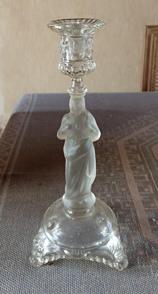 Val Saint Lambert Heilig Hart kandelaar, Antiek en Kunst, Ophalen of Verzenden
