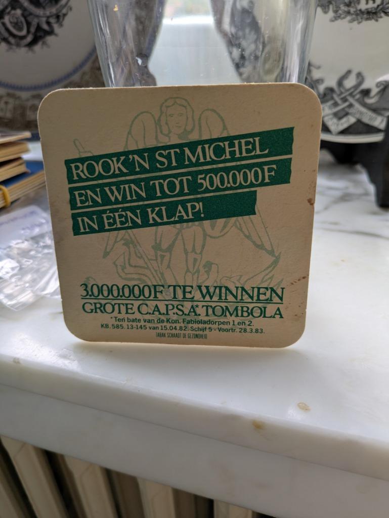 Rook 'n st Michel en win, Verzamelen, Biermerken, Ophalen of Verzenden, Zo goed als nieuw, Viltje(s)
