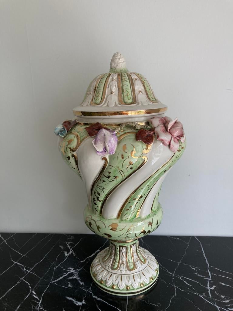 Prachtige Italiaanse vaas Kapodimonte, Antiek en Kunst, Ophalen of Verzenden