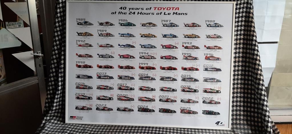 Poster 40 jaar Toyota Le Mans  70 cm op 60 cm, Verzamelen, Ophalen, Zo goed als nieuw