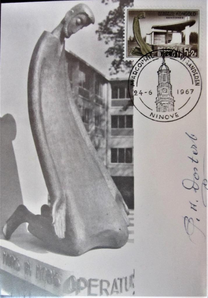 ORIG. POSTKAART NINOVE- GENTINES- KONGOLO MEMORIAL, Verzamelen, Ophalen of Verzenden, 1960 tot 1980, Ongelopen, Oost-Vlaanderen