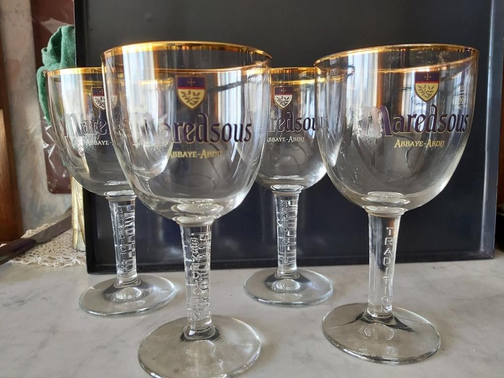 Maredsous 4 glazen, Verzamelen, Ophalen of Verzenden, Zo goed als nieuw