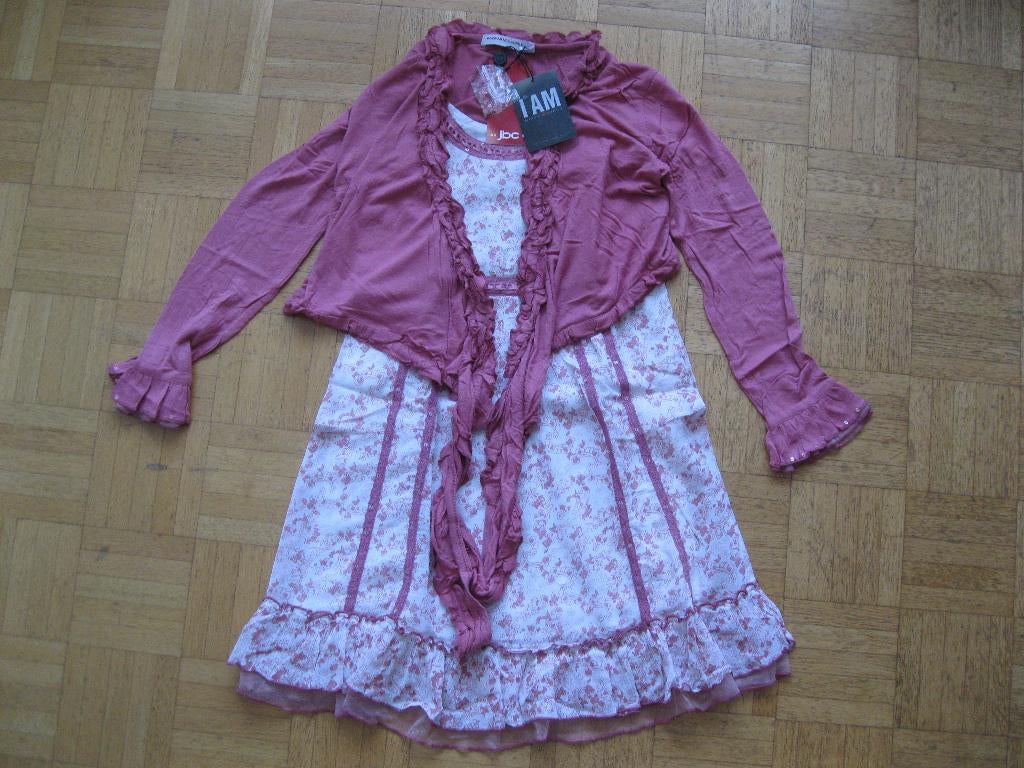 Nieuwe set JBC-jurk en roze bolero 140, Kinderen en Baby's, Kinderkleding | Maat 140, Meisje, Ophalen of Verzenden, Setje, Nieuw