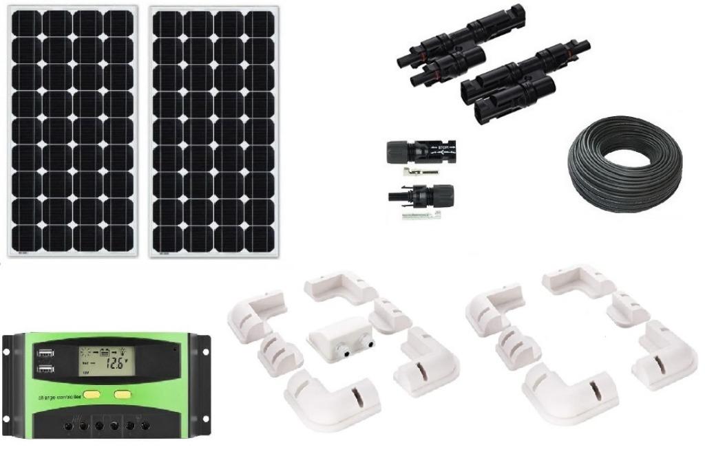 340Wp (daglicht) zonnepaneel - set voor camper mobile home, Caravans en Kamperen, Mobilhome-accessoires, Nieuw, Ophalen of Verzenden