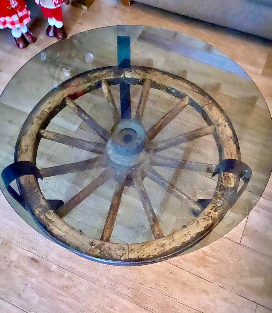 Salontafel karrewiel, 50 tot 100 cm, 50 tot 75 cm, Rond, 50 tot 100 cm