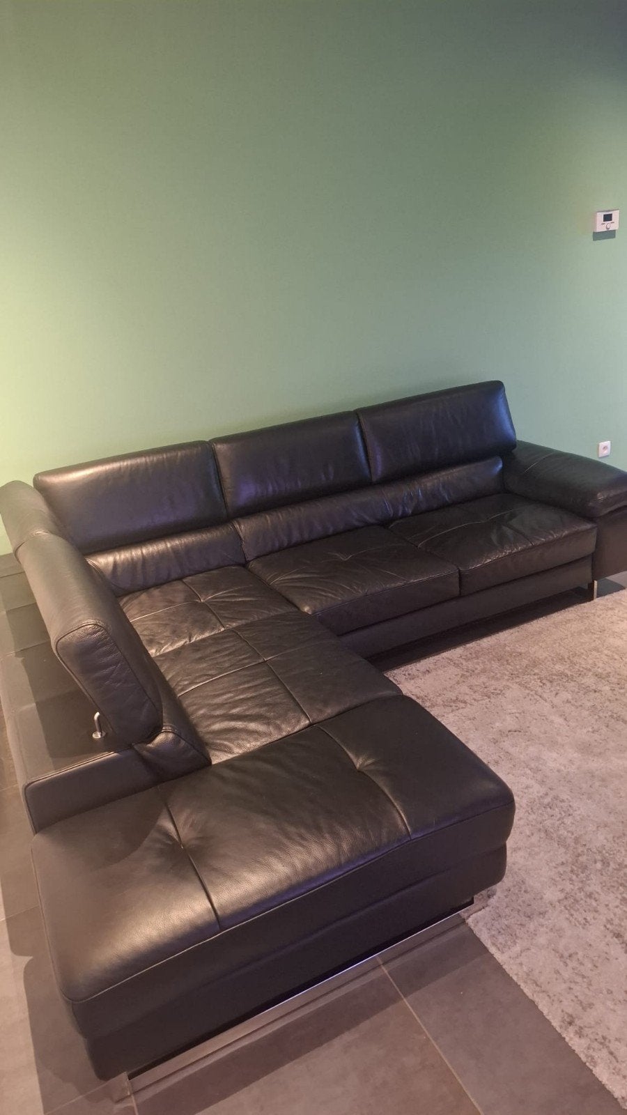 Lederen zetel Natuzzi, Huis en Inrichting, Ophalen, Gebruikt, Leer, Modern
