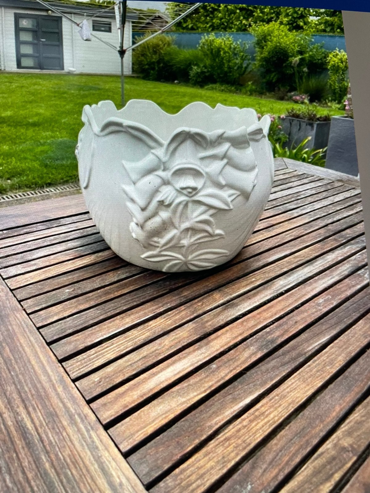Bloempot wit, Tuin en Terras, Bloempotten, Ophalen