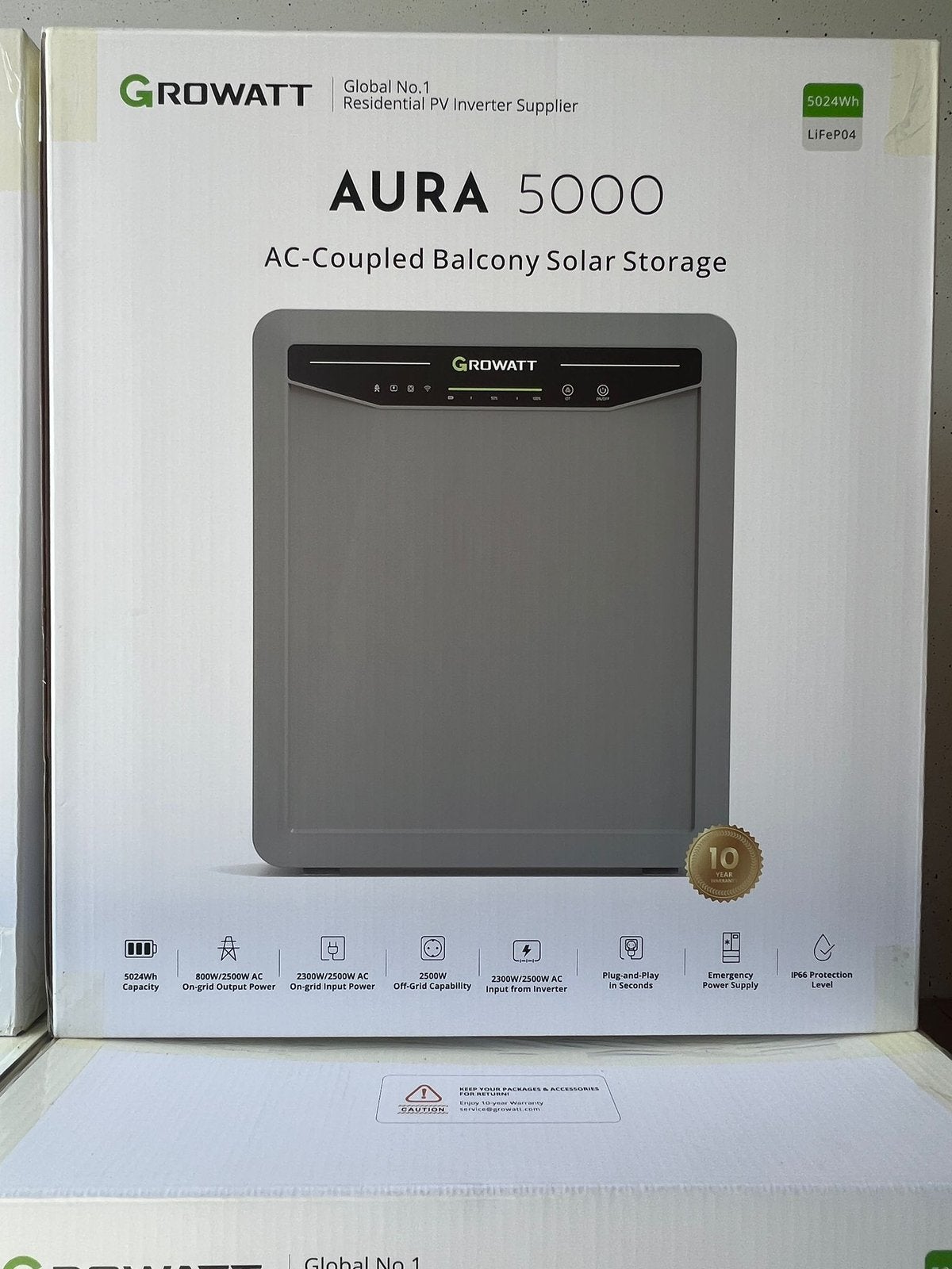 Growatt AURA 5000 Plug & Play stekker batterij 5kWh | 2.3kW, Computers en Software, Accu's en Batterijen, Ophalen of Verzenden