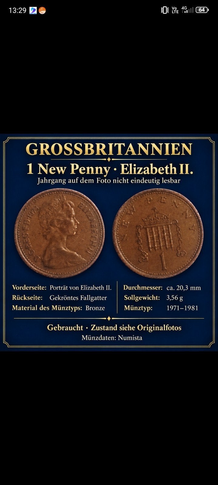 pièce Elizabeth, Timbres & Monnaies, Enlèvement ou Envoi
