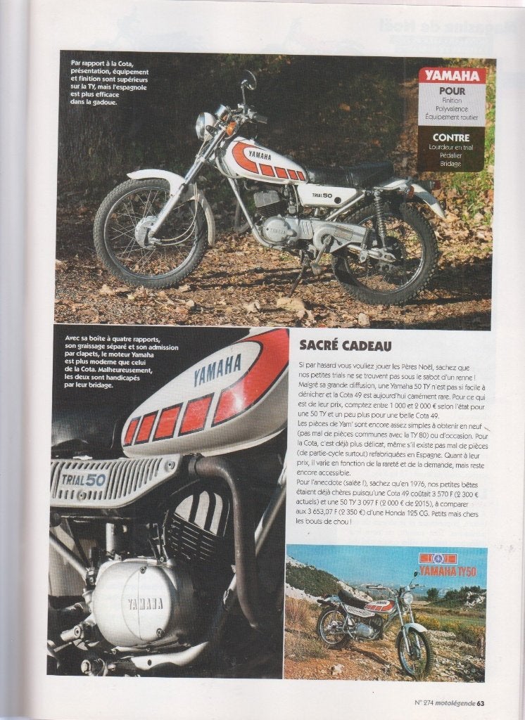 Moto Cyclomoteur Yamaha TY 50 Trial collection, Envoi, Utilisé
