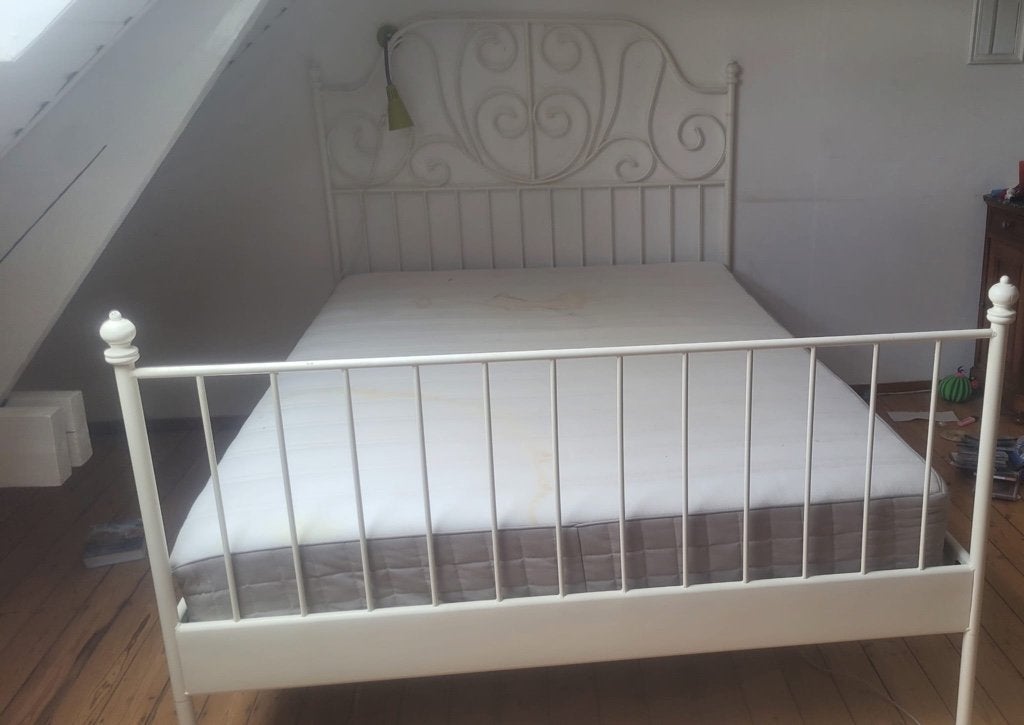 lit 160, Maison & Meubles, Klassiek, Enlèvement, Utilisé, Blanc