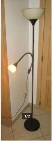 Leuke Retro Metalen Staande Lamp met leeslamp, Ophalen, Gebruikt, Metaal