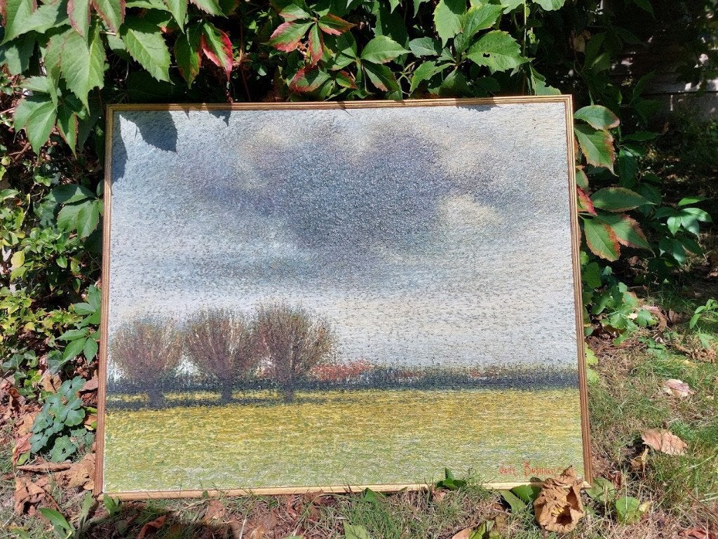 schilderij, Peinture à l'huile, Paysage, Enlèvement, Toile