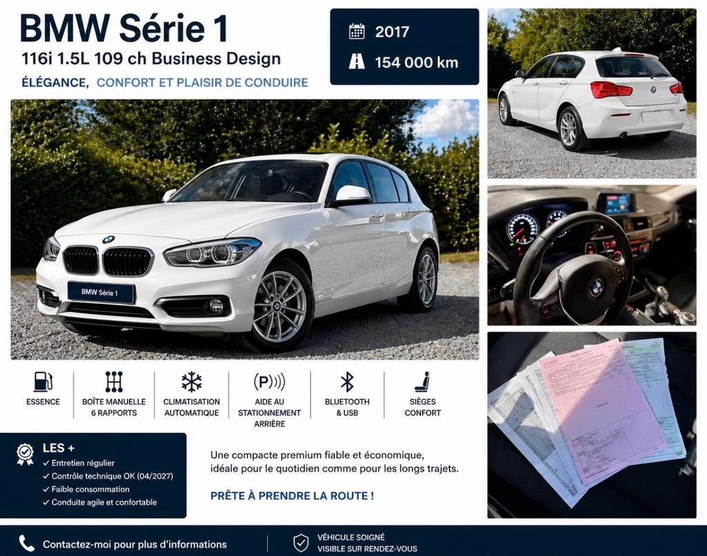 BMW Serie 116i XENON PRETE A IMMATRICULÉ, Autos, Achat, Boîte manuelle, Vitres électriques, Particulier