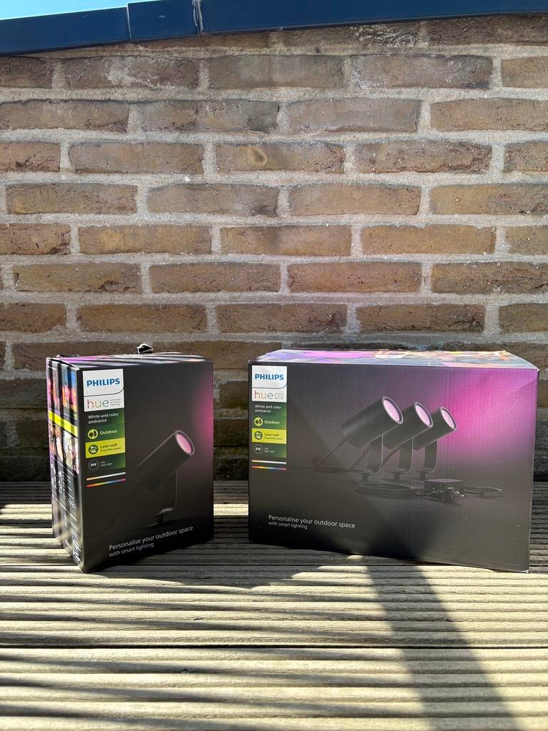 Philips Hue Lily starter pack Outdoor 4 pack, Autres culots, 30 à 60 watts, Enlèvement, Utilisé