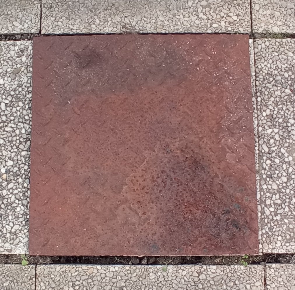 Plaque en métal renforcé 0,50 x 0,50, Enlèvement, Utilisé, Fer