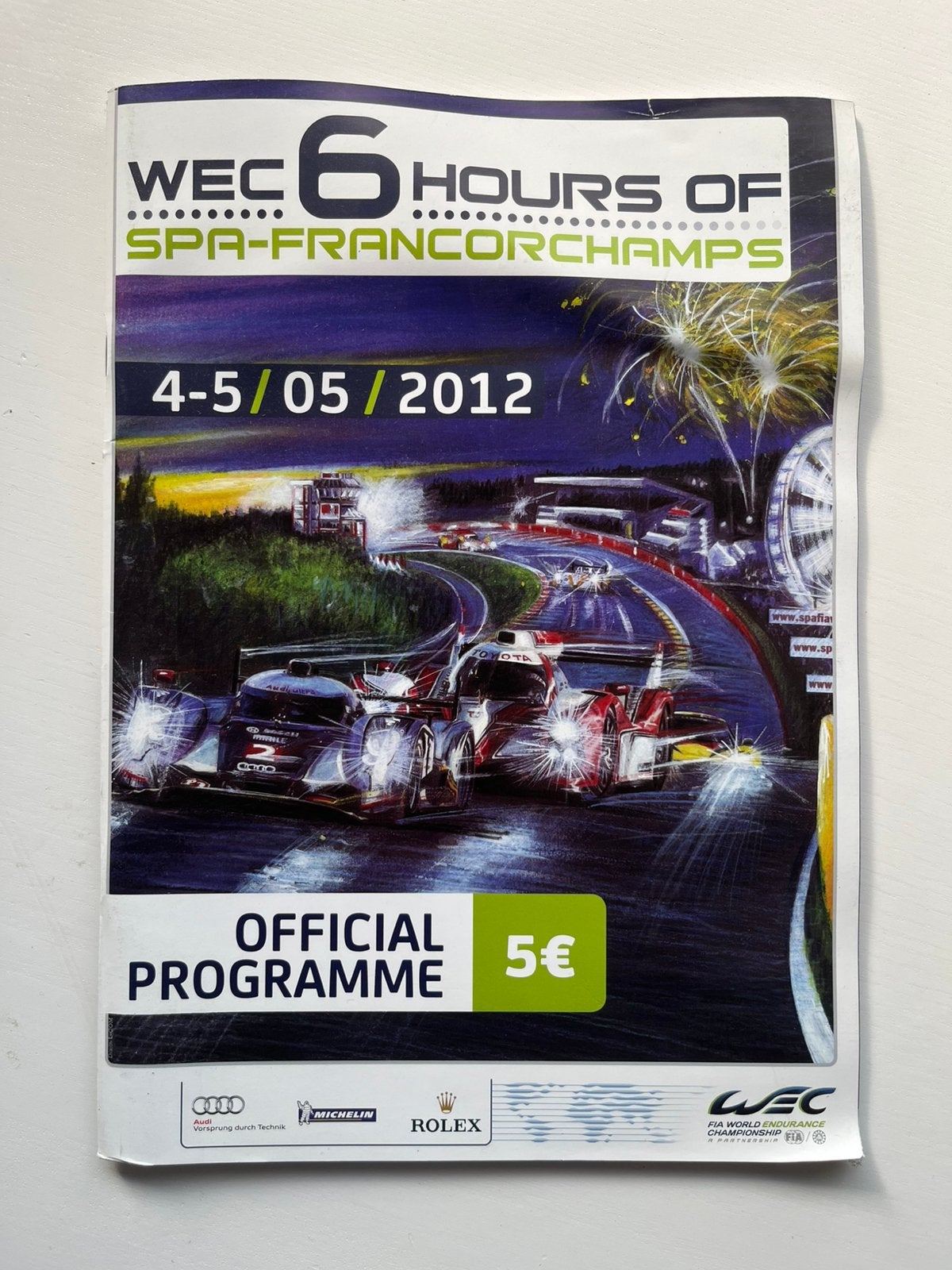 Officieel programma van WEC 6 Hours Spa-Francorchamps 2012, Ophalen of Verzenden, Gelezen
