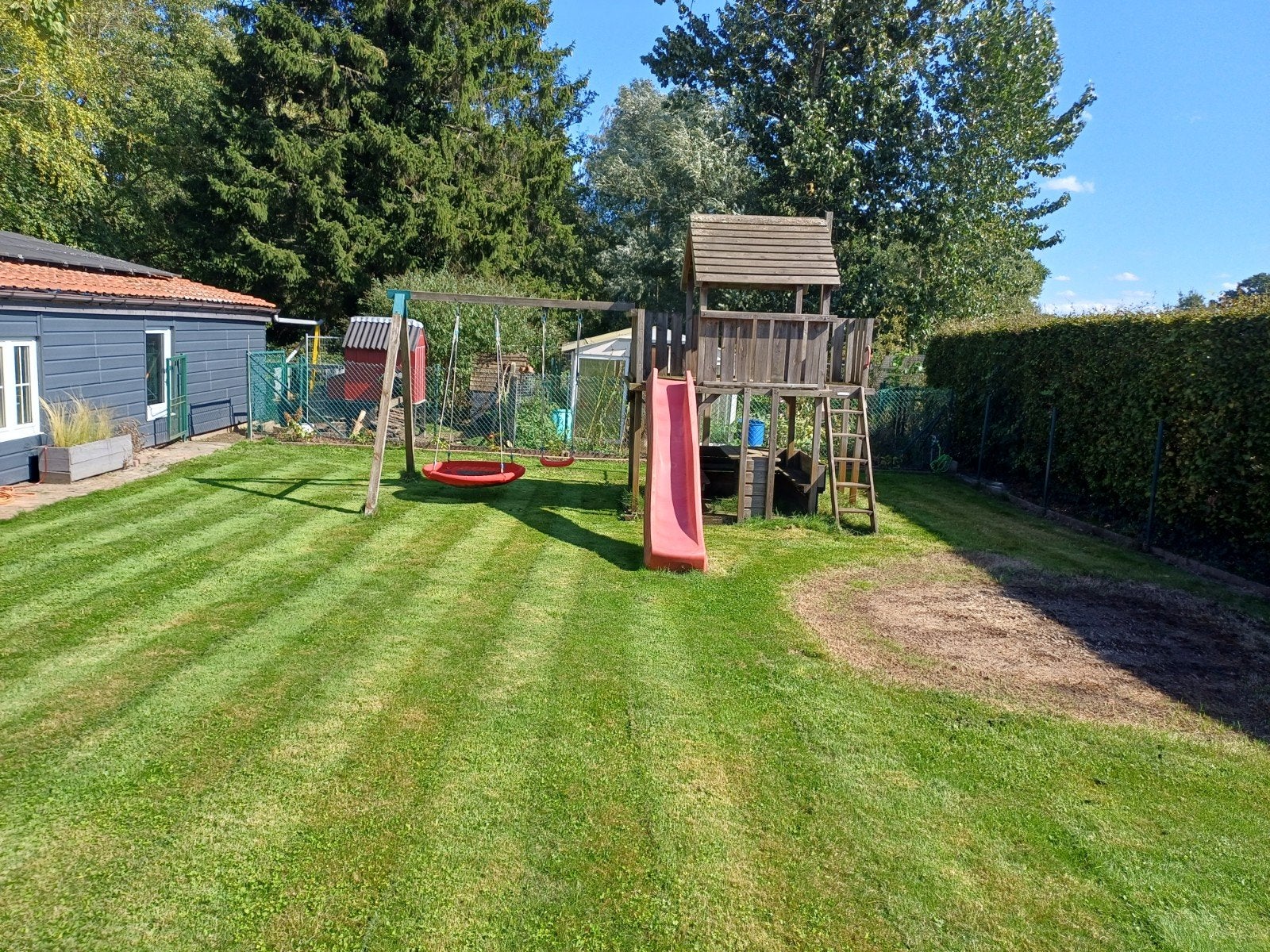 houten speelhuis, Kinderen en Baby's, Ophalen, Gebruikt, Glijbaan