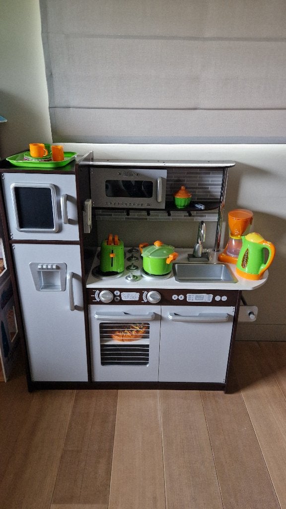 speelkeuken met attributen, Enlèvement, Comme neuf, Bois, Jouer à la cuisine