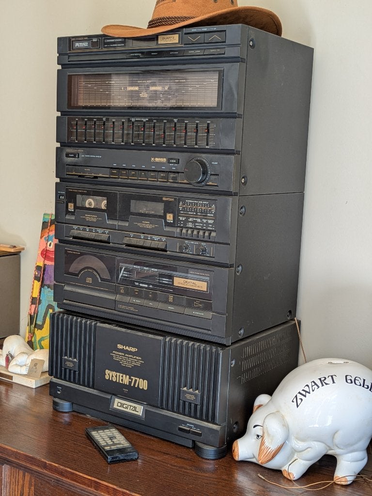 Midi HiFi System Sharp System-7700 Vintage + 2 bose boxen, Audio, Tv en Foto, Versterkers en Ontvangers, Ophalen of Verzenden