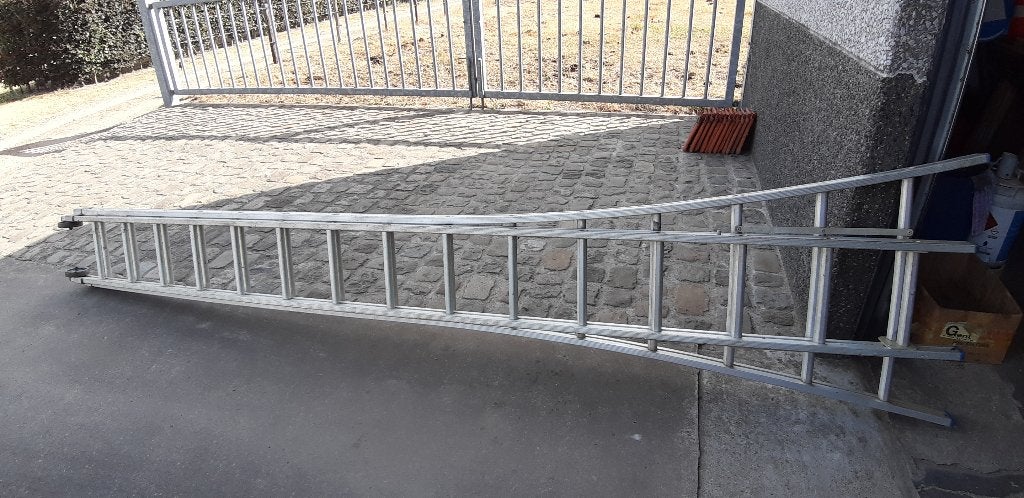 ALU ladder, Doe-het-zelf en Bouw, Ladders en Trappen, Ophalen, Gebruikt, Ladder, Opvouwbaar of Inschuifbaar
