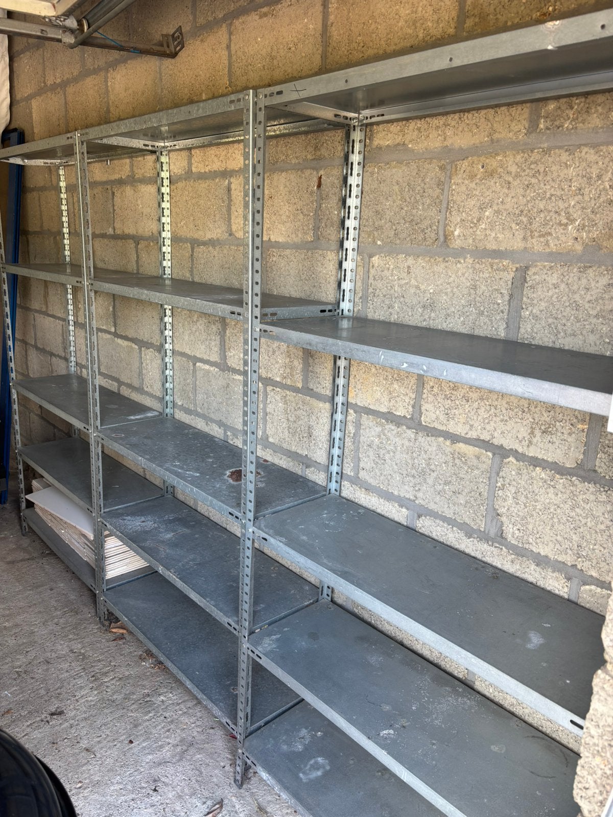 Drie metalen rekken van 91 x 30 x 170 cm, samen 273 breed, Ophalen, Gebruikt
