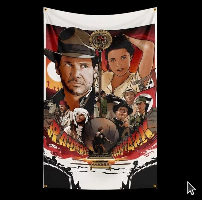 Grands drapeaux Indiana Jones (150 x 90 cm), Enlèvement ou Envoi, Neuf