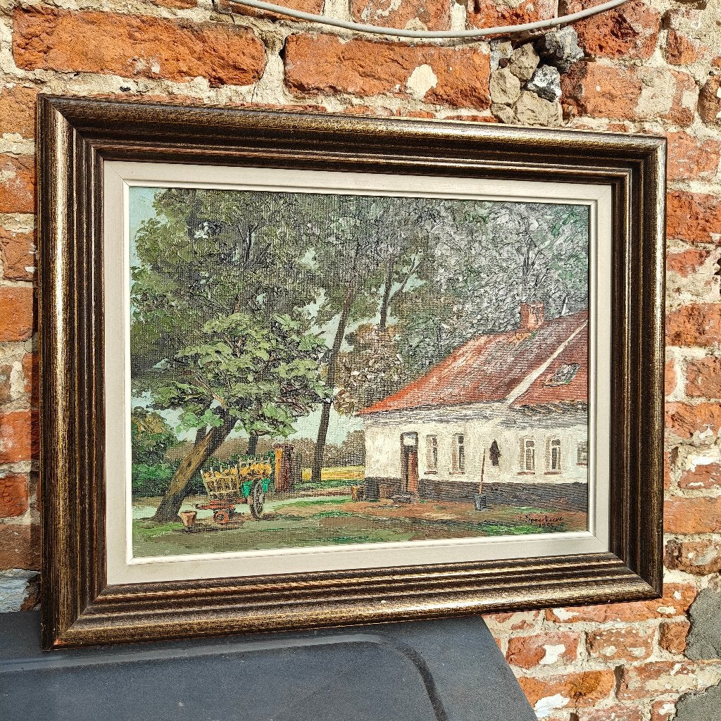 Gesigneerd schilderij V. Speeckaert 1955, Antiek en Kunst, Kunst | Schilderijen | Klassiek, Ophalen, Gedateerd, Landschap
