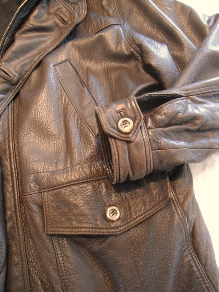 Yves Saint Laurent. Vintage leren vest., Enlèvement, Porté, Taille 52/54 (L), Brun