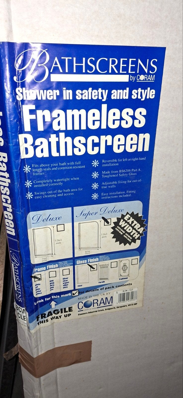 nieuwe badwand, Doe-het-zelf en Bouw, Ophalen, Nieuw, Glas, Bad