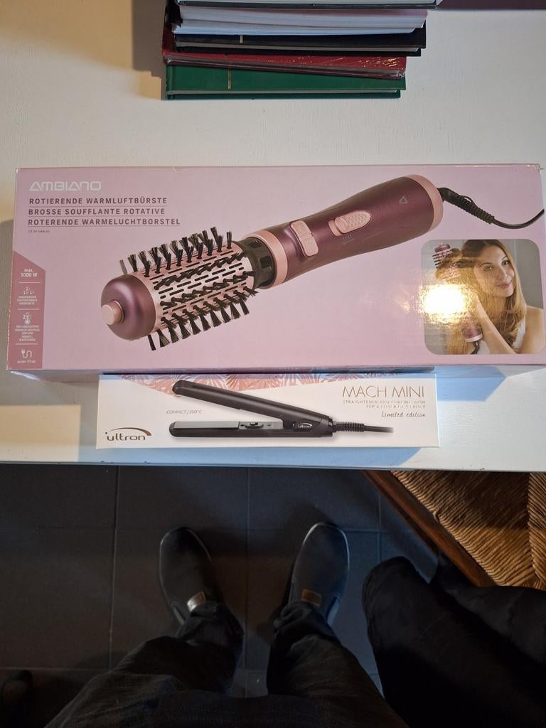 Roterende warmeluchtborstel + straightener curling iron, Ophalen