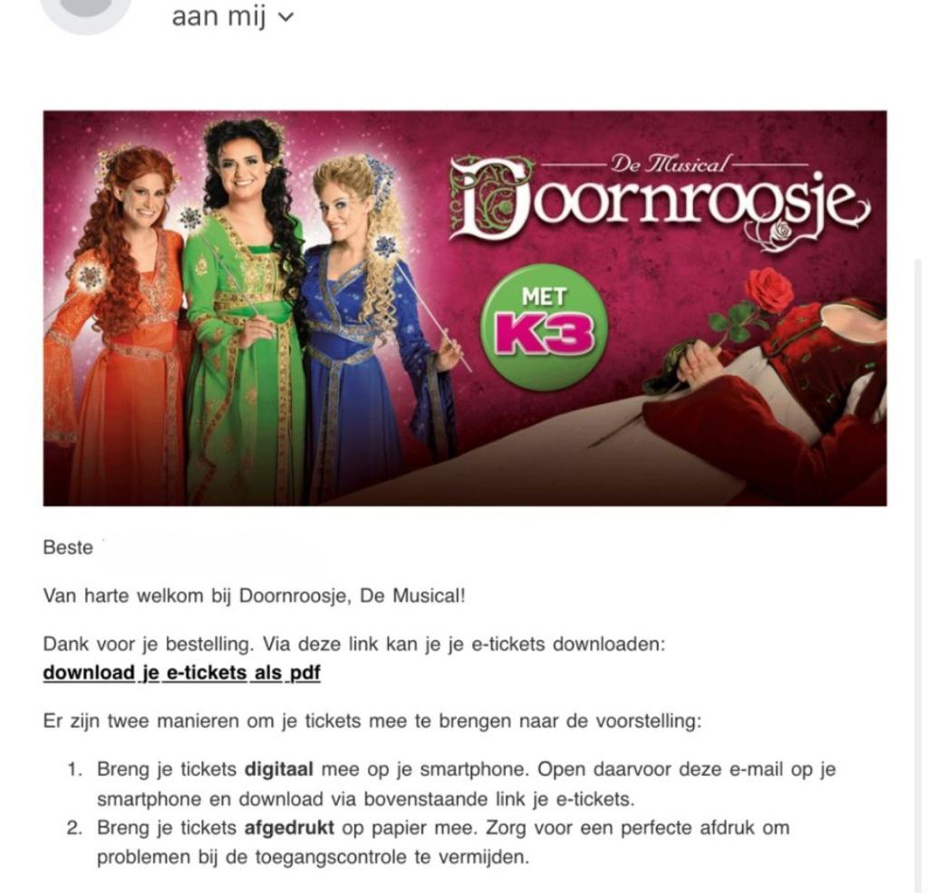 Tickets Doornroosje, Drie personen of meer, Mei