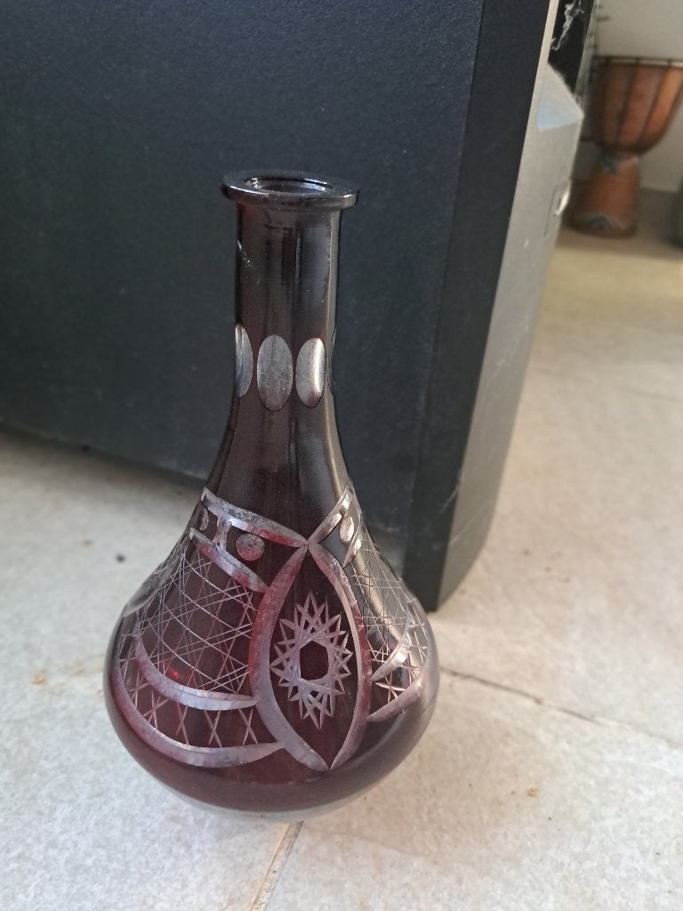 robijnrood kristallen Boheemse karaf of vaas, Ophalen of Verzenden