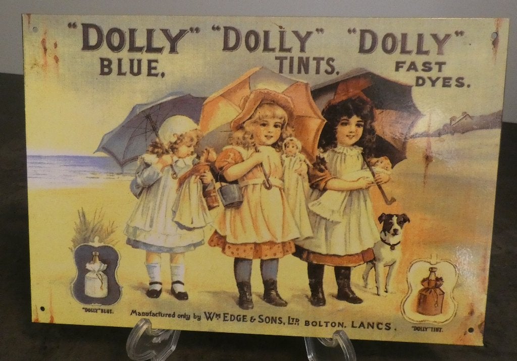 zinken/metalen nostalgisch bord dolly Blue Tints [jcm1664], Ophalen of Verzenden