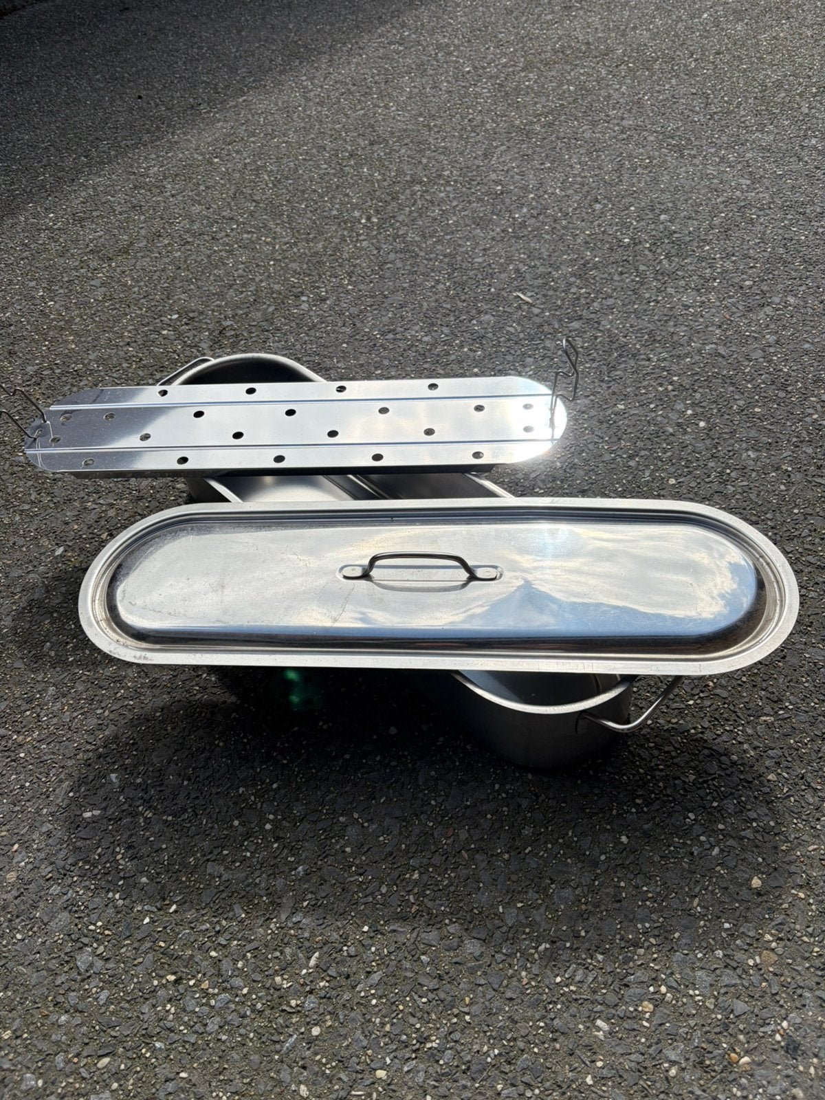 Poissonnière 60cm, Enlèvement, Comme neuf, Inox, Casserole ou Cocotte-minute