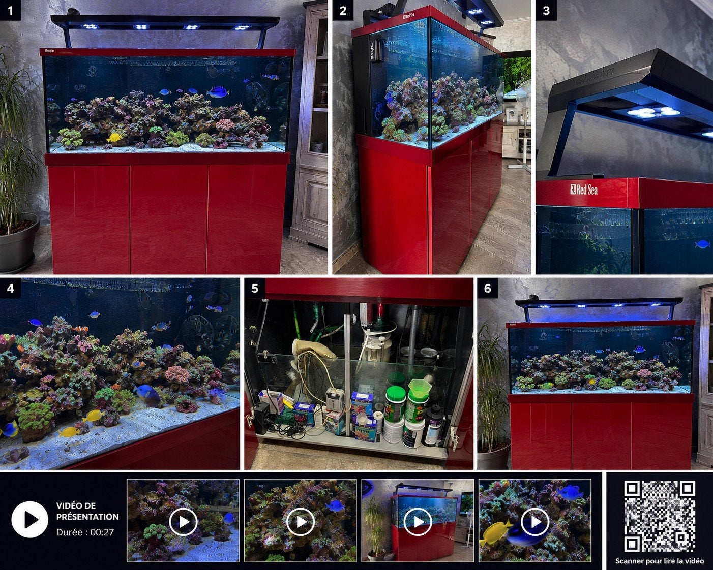 Aquarium Réd Sea de 750litre avec climatisation foule option, Enlèvement