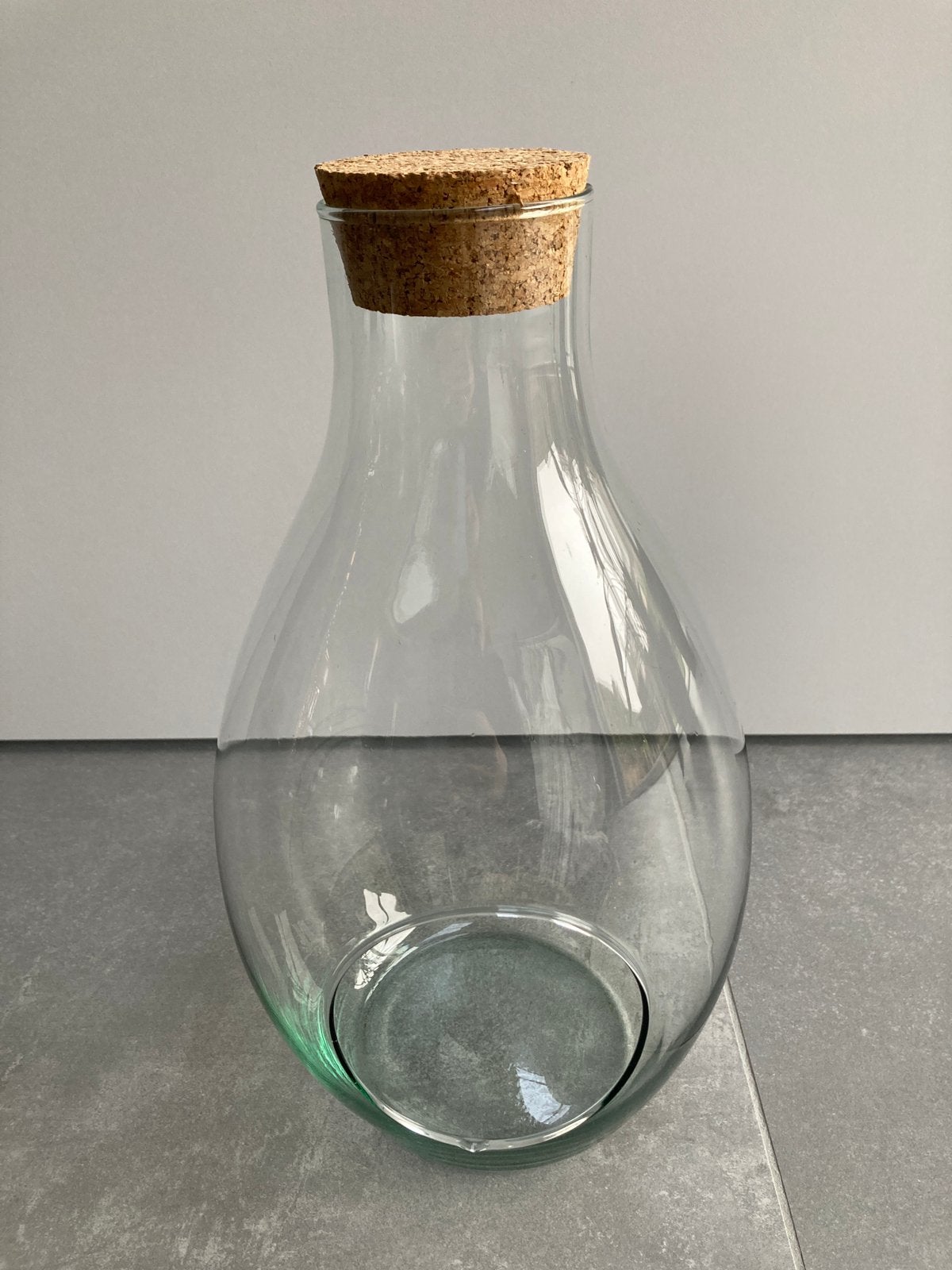 Glazen pot met kurk - terrarium, Ophalen, Zo goed als nieuw, 18 cm, Glas