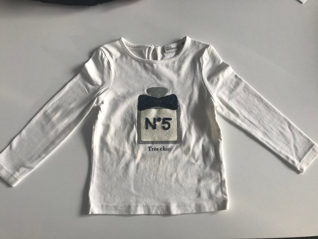 Witte t-shirt maat 98, Kinderen en Baby's, Kinderkleding | Maat 98, Meisje, Ophalen of Verzenden, Zo goed als nieuw, Shirt of Longsleeve